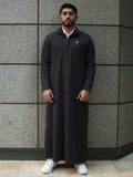 Grey Limited Edition Quarter Zip Thobe, front view