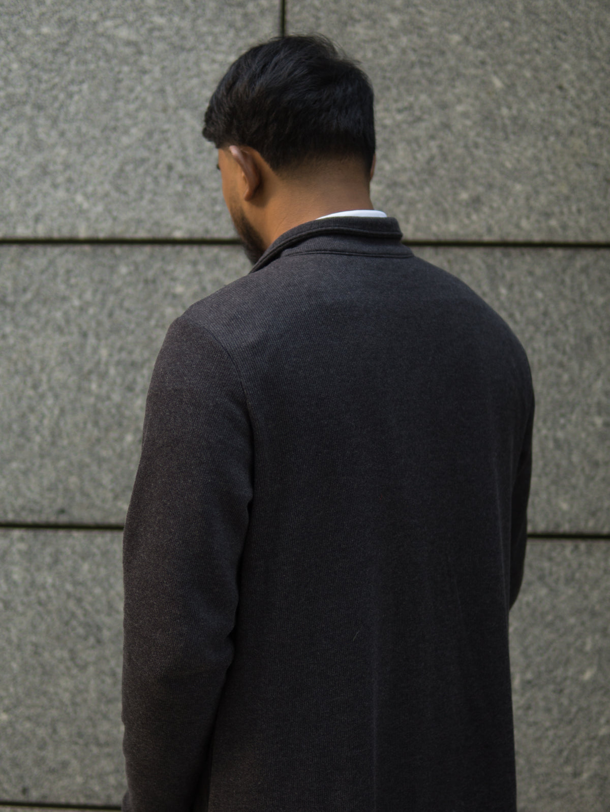 Grey Limited Edition Quarter Zip Thobe, back view