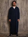 Navy Signature Quarter Zip Thobe, front view